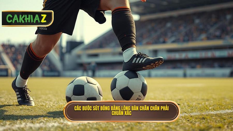 Các bước thực hiện Kỹ thuật sút bóng bằng lòng bàn chân phải chuẩn xác